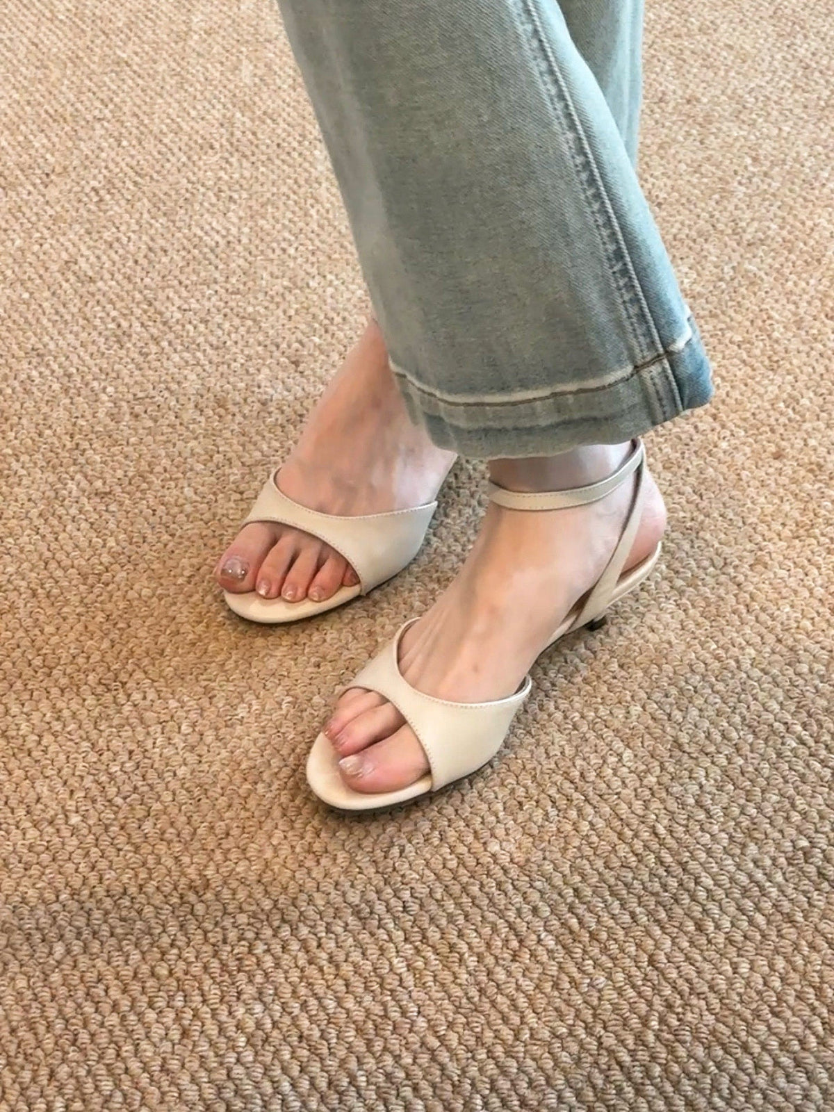 2026 Summer New Women Gentle Retro Sandals, Minimalist Fashion Comfort Kitten Heel Elegant Daily Commute Shoes, Green
