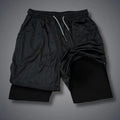 Mens Double-Layer Breathable Casual Shorts With A False Two-Piece Design