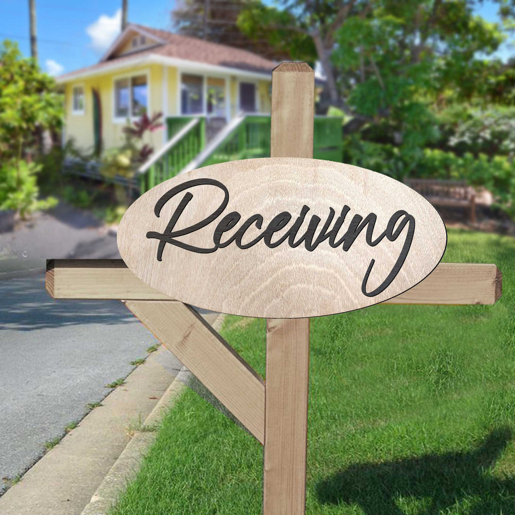 Receiving sign, Shipping and receiving, Business sign, Made in the USA sign, Made from wood, Lightweight sign - 320332