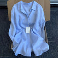 Summer Thin Linen Casual Cotton Linen Collared Sun Protection Top