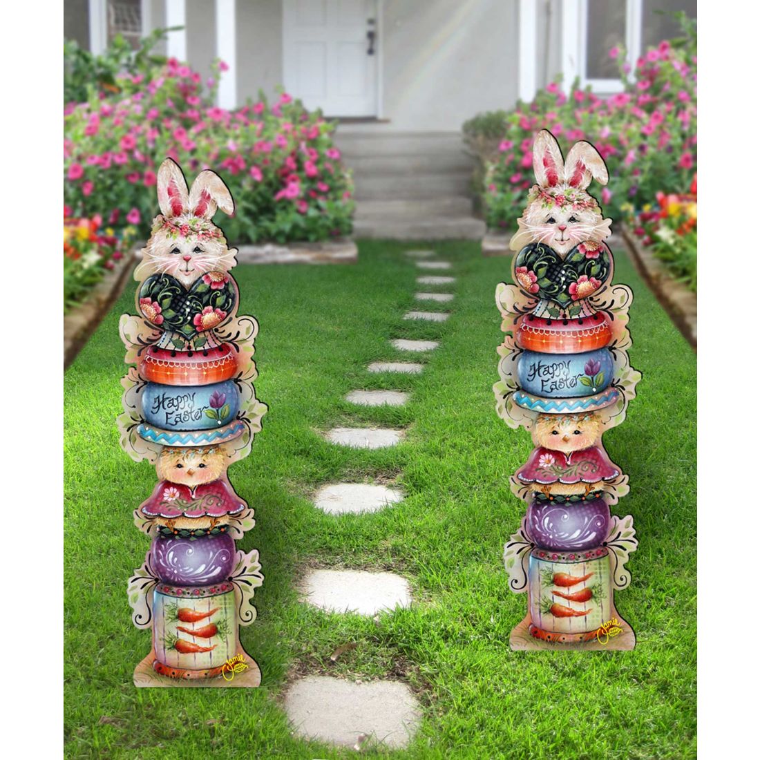 Spring Blessings Set of 2 Walkway Greeters Outdoor by Jamie Mills-Price - Easter Spring Decor - 8457803F-S2