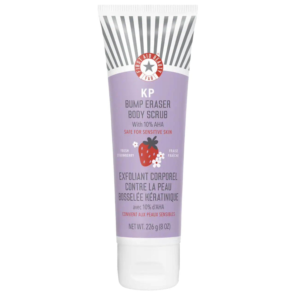 KP Bump Eraser Body Scrub with 10% AHA - Fresh Strawberry Scent, Cruelty-Free Exfoliant for KP & Dry Skin