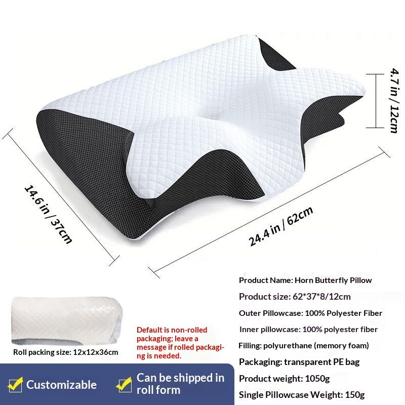 Memory Foam Butterfly Pillow – Slow Rebound Cervical Support