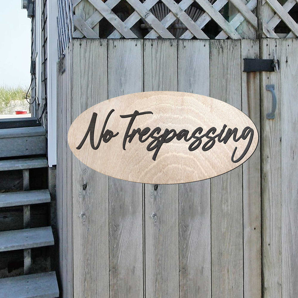 No Trespassing Sign, Business Sign, made in the USA sign, Birch wood sign, Lightweight sign - 320323
