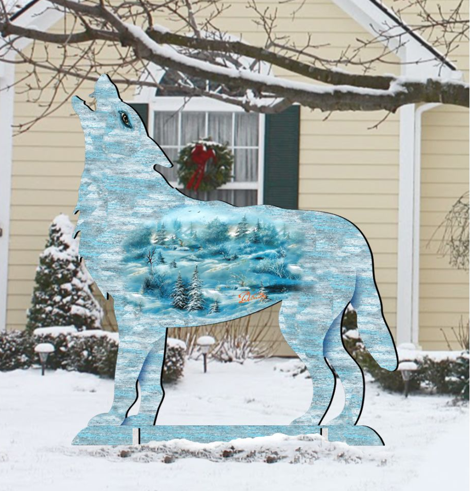 Winter Wolves Wildlife Outdoor Decor by G. DeBrekht - Wildlife Holiday Decor - 8198227F