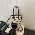 Korean-style Retro Polka-dot Mini Bucket Bag For Women