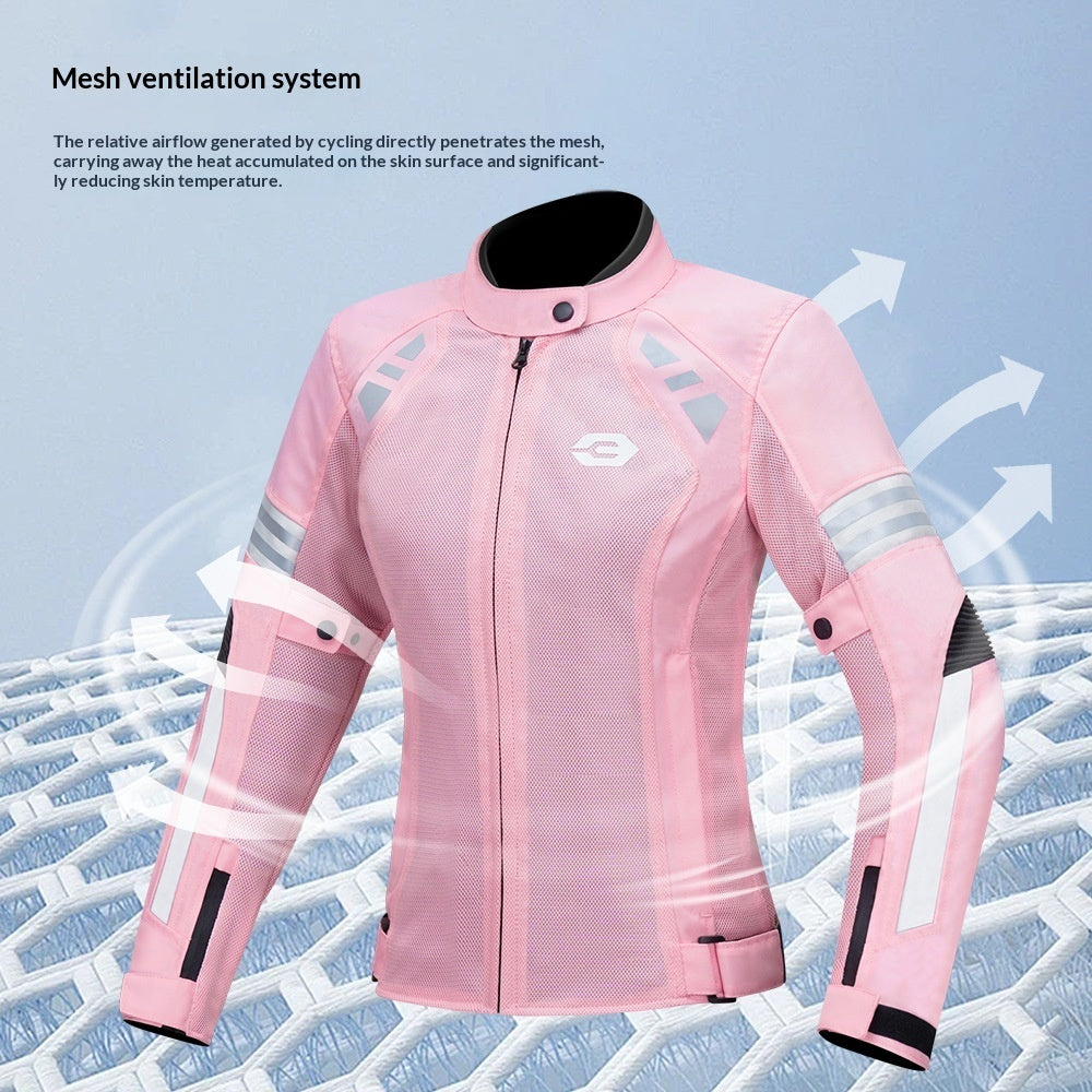 Womens Summer Mesh Breathable Motorcycle Jacket