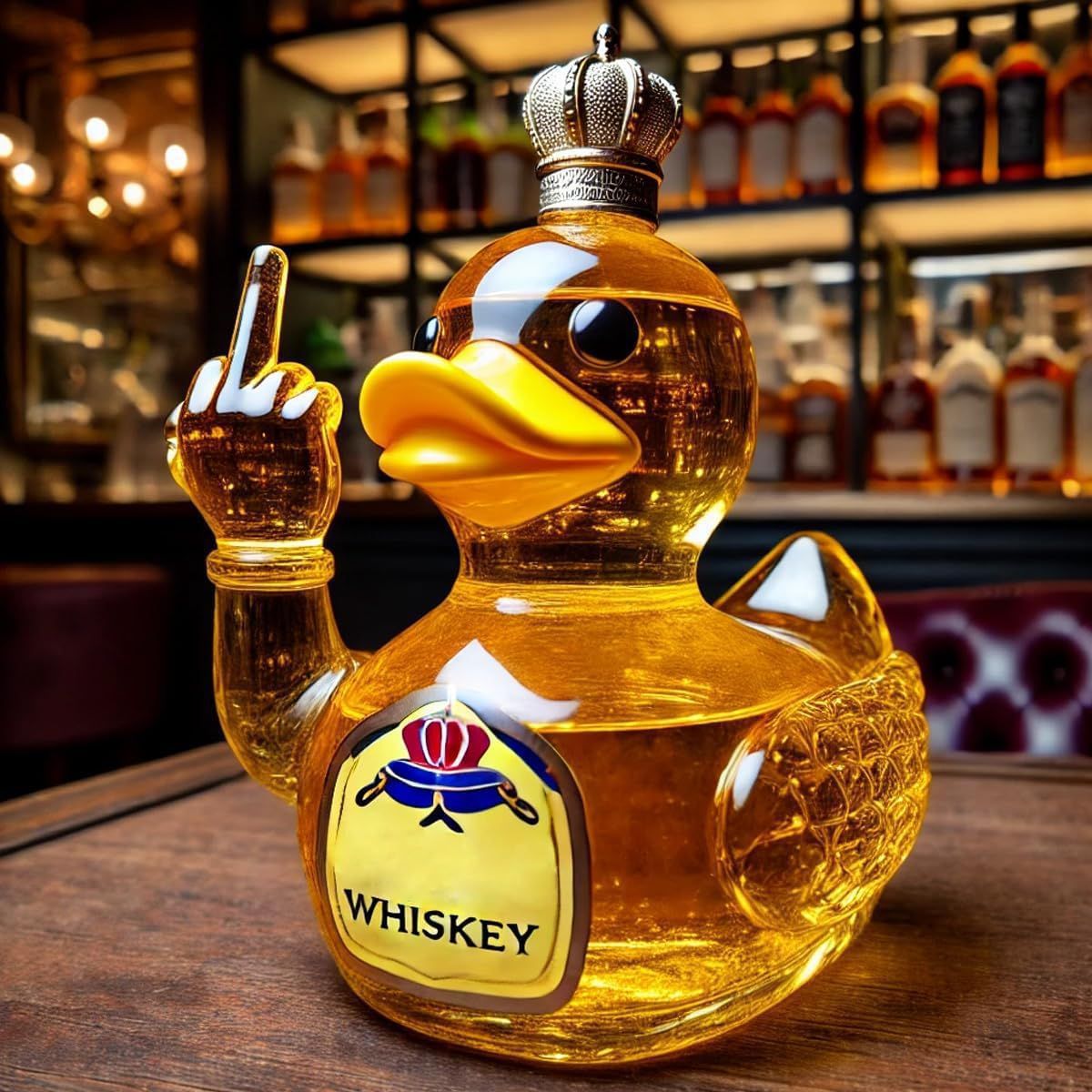 Funny Whiskey Duck Glass Bottle – Novelty Wine & Spirit Decanter
