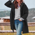 Autumn And Winter Popular Women's Jacket Amazon Long-Sleeved Long Hooded Woolen Casual Style Loose Coat