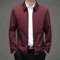 Men's Business-Casual Solid-Color Zip-Up Jacket