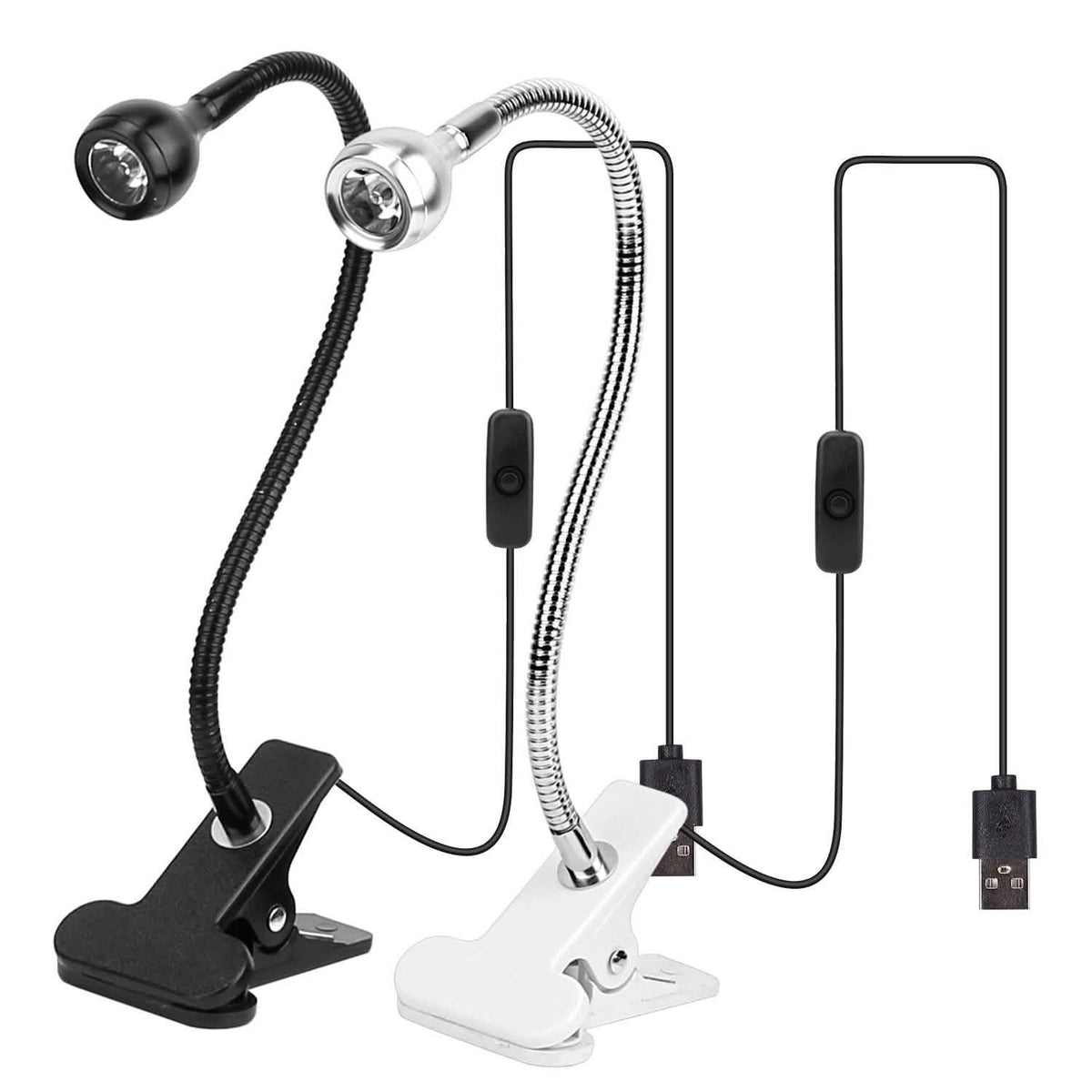 Clip On Reading Light USB Desk Clamp Lamp Flexible Gooseneck