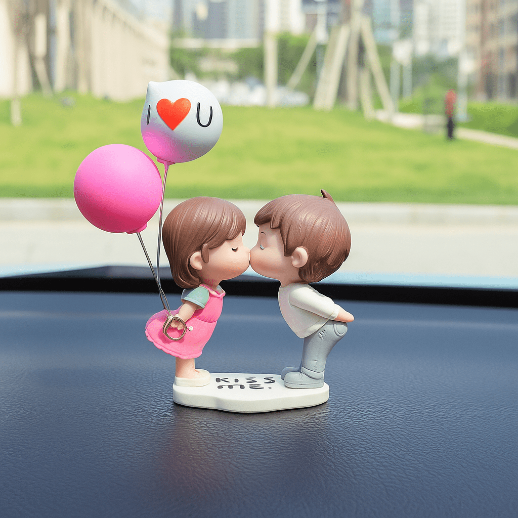 Cute Couple Car Dashboard Ornaments | Romantic Resin Figurines for Car and Home Decoration