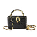 Women's Shoulder Diamond-pattern With Embroidered Thread And Chain Handheld Box Bag