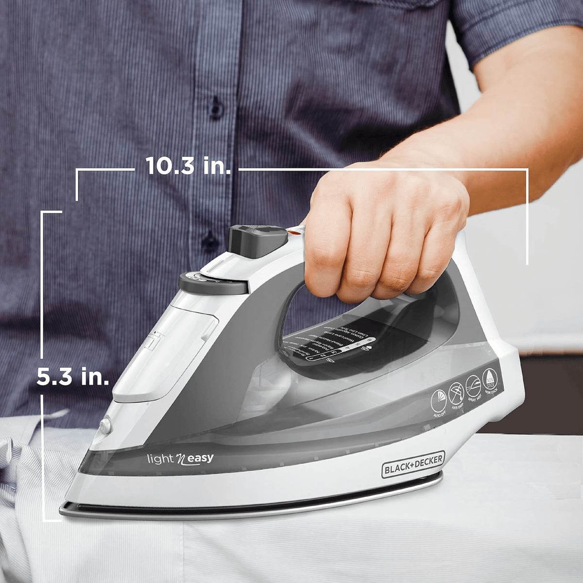 Black & Decker Light N Easy Auto-Shutoff Iron with Stainless Soleplate