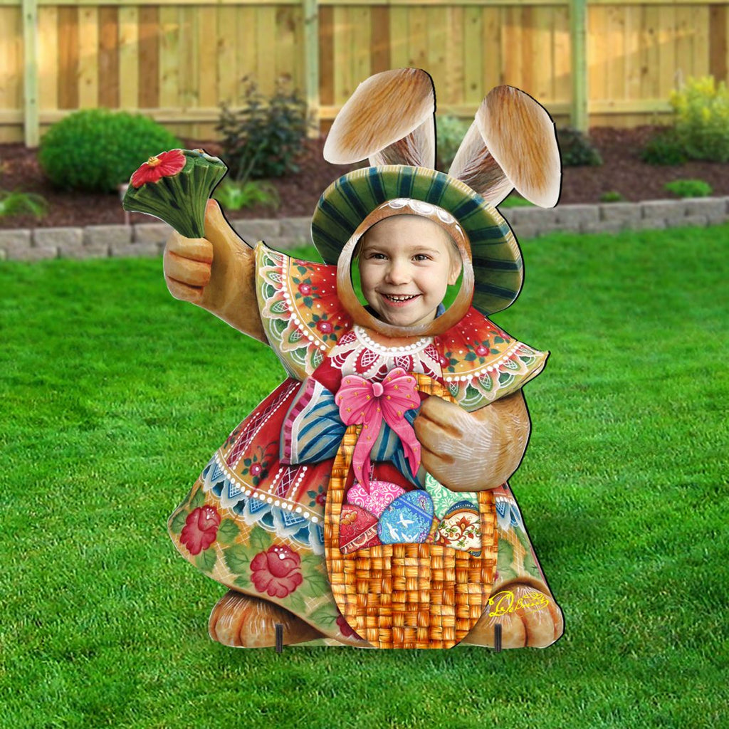 Mrs. Bunny Easter Face Easter Outdoor Scene  by G. DeBrekht - Easter Spring Decor - 8154421-2F