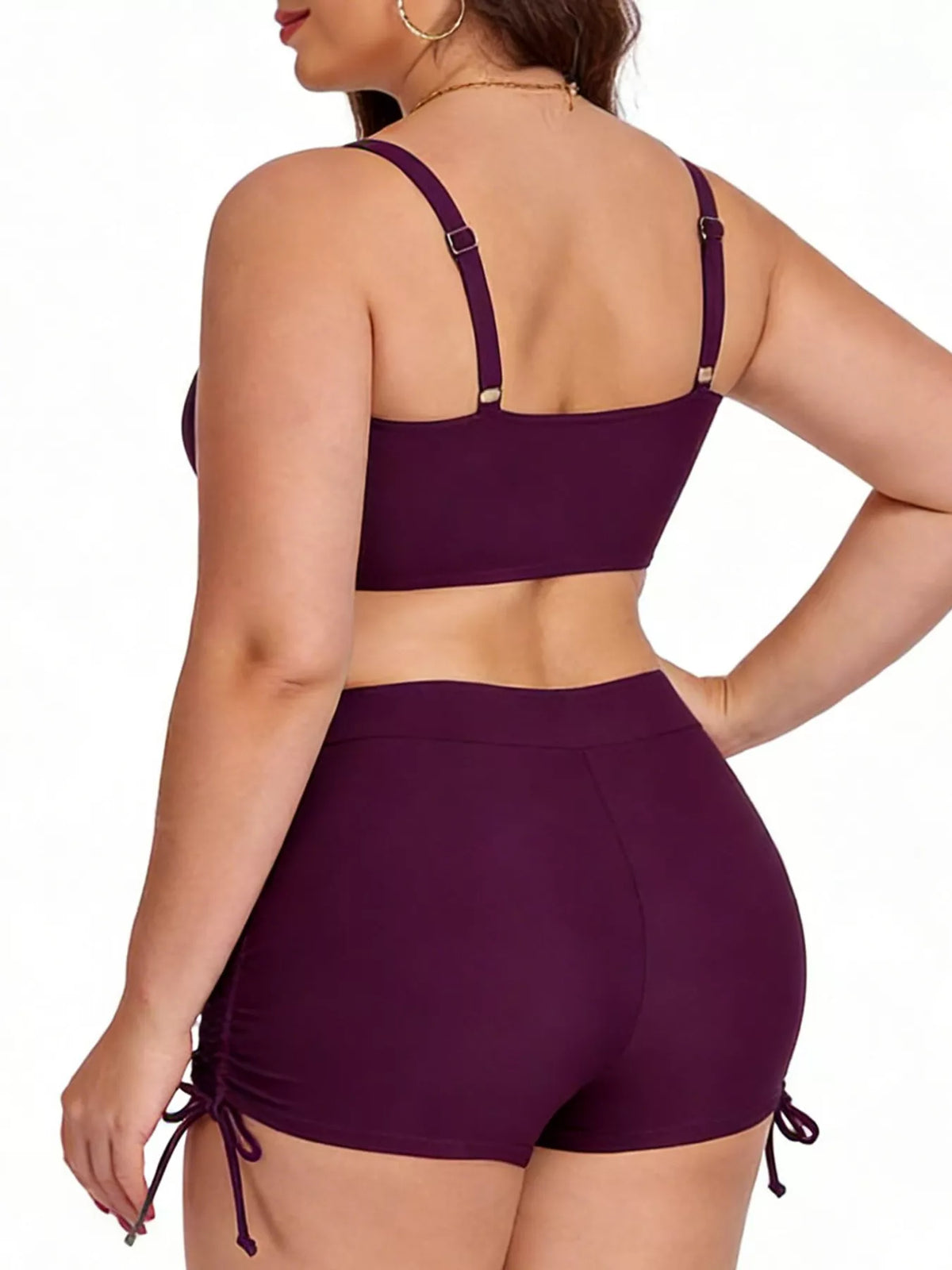 Ruched Drawstring Swim Set