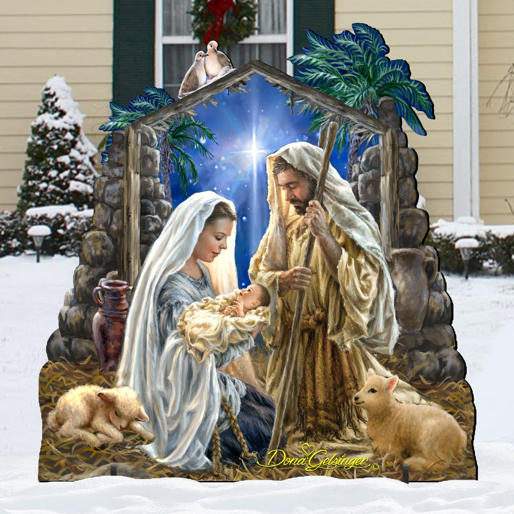 Glory to God Nativity 32" and 48" Tall Outdoor Decor by D. Gelsinger - Nativity Holiday Decor - 8461010F-1722 Handcrafted Outdoor Decor