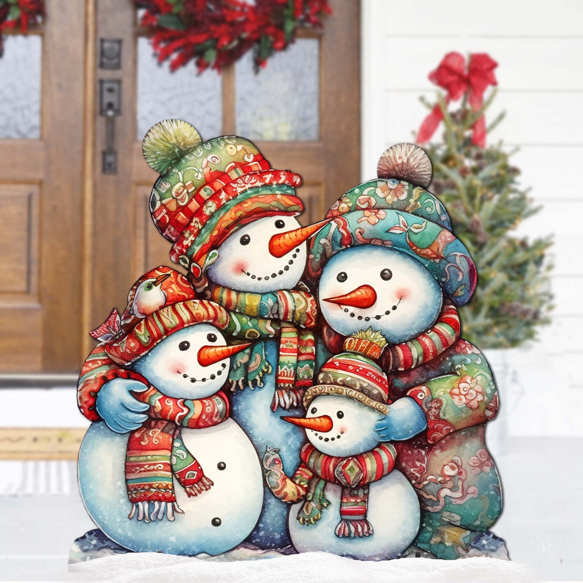 Snowman Family Outdoor Decor by G. Debrekht - Christmas Santa Snowman Decor - 8611057F