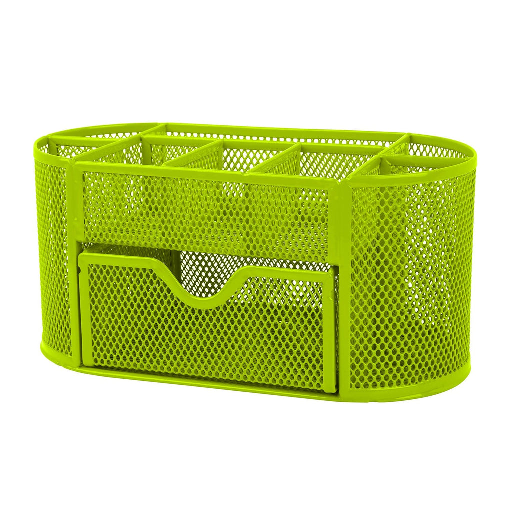 Metal Mesh Pencil Holders Desk Organizer w/9 Compartment Pen Holder Storage