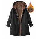 Womens Hooded Fleece-lined Sweatshirt Jacket