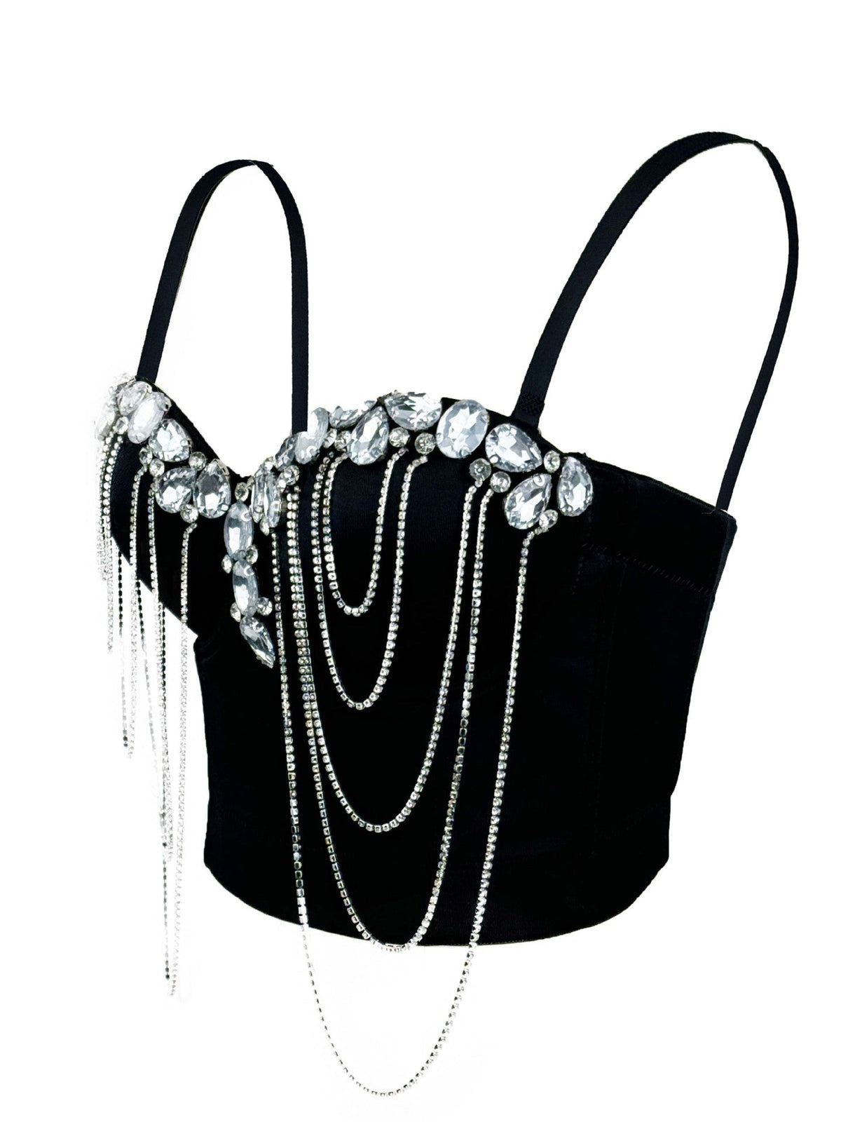 White Chain Diamond Sexy Corset Design Sense European And American Style Inner Wearing Advanced Sense Outer Wearing Fishbone Bra