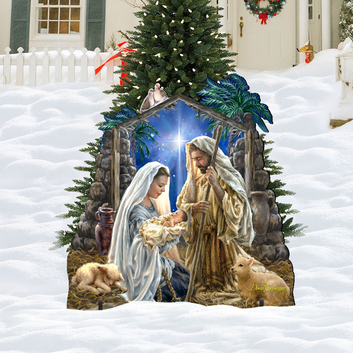 Glory to God Nativity 32" and 48" Tall Outdoor Decor by D. Gelsinger - Nativity Holiday Decor - 8461010F-1722 Handcrafted Outdoor Decor