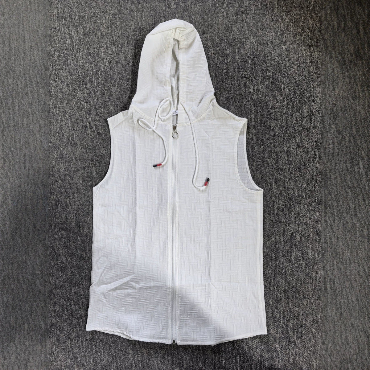 Mens Stylish Sleeveless Hooded Zip-up Cardigan