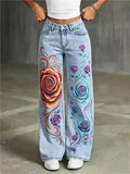 European And American Straight-Leg Jeans For Women