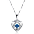 Dainty Heart Pendant Collarbone Chain For Women, Hollow Blue Zircon Long Sweater Necklace, Elegant Minimal Fashion Jewelry