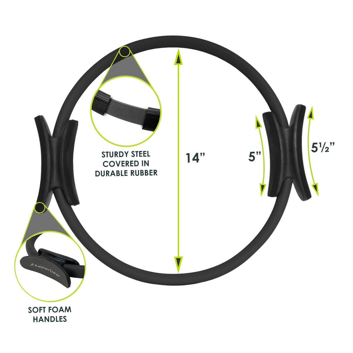 JupiterGear Pilates Resistance Ring for Strengthening Core Muscles and Improving Balance