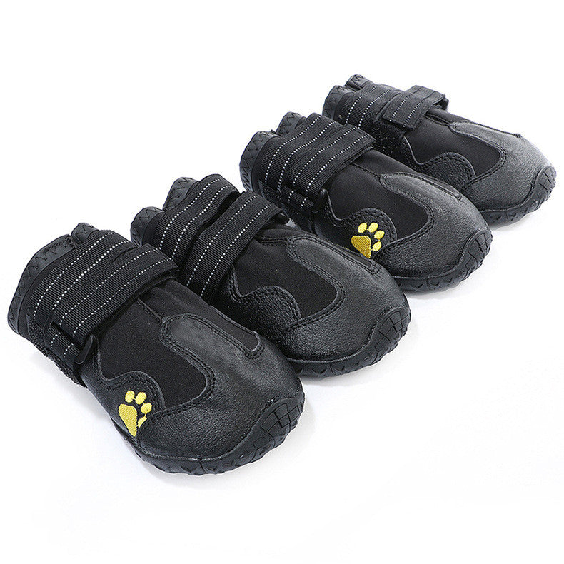 Dog Waterproof Rubber Boots 4-Pack — Black & Red, Sizes 1–8
