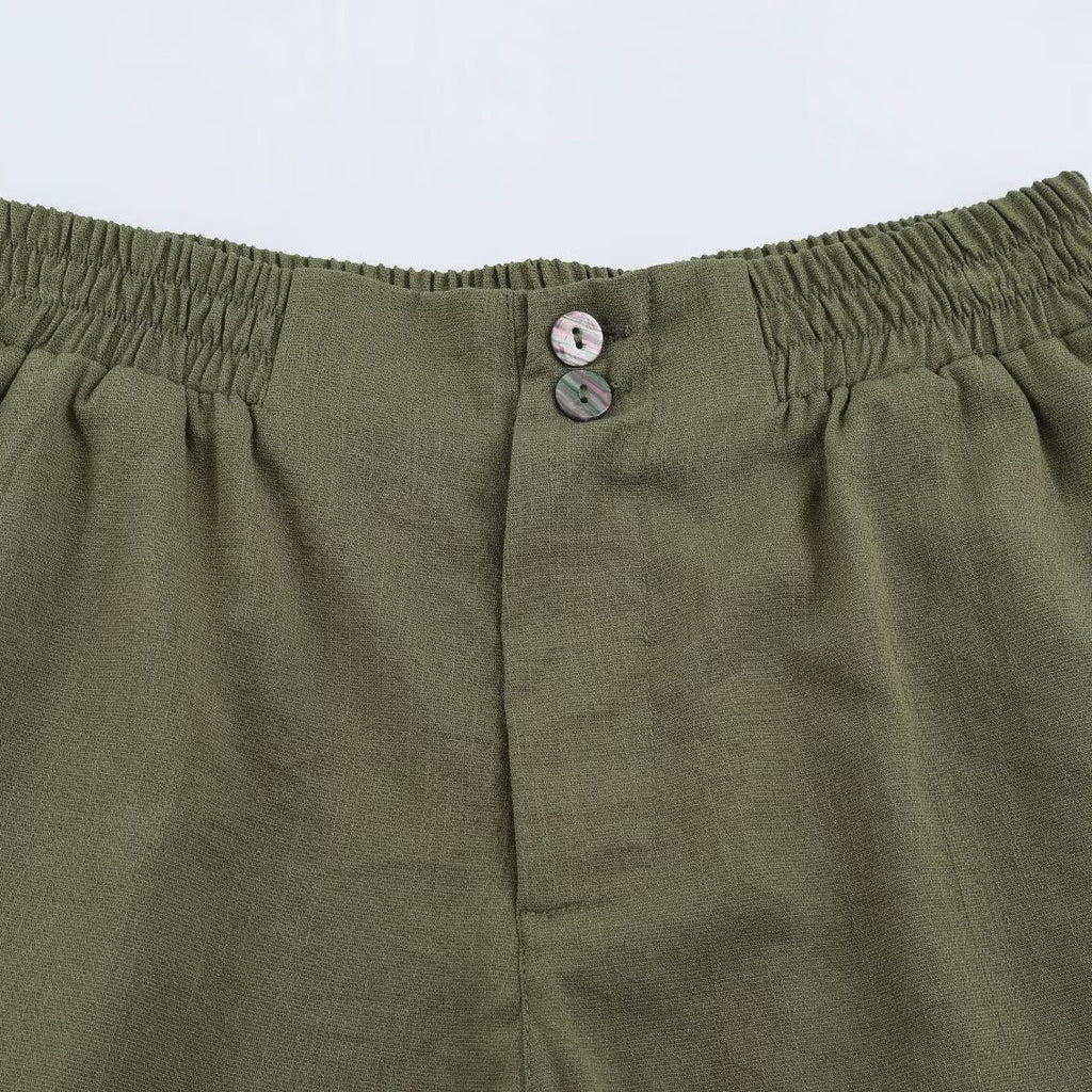 Casual Shorts With A Curled Hem Western Style