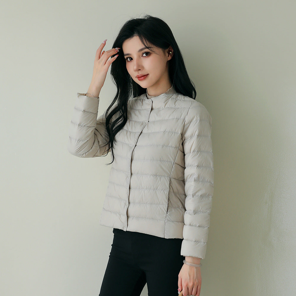 Womens Lightweight White Duck Down Jacket