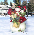 Dark Night Presents Christmas Outdoor Yard Sign by Susan Winget - Christmas Santa and Snowman Decor - 8471104F-SW