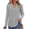 Long-sleeved Ribbed Brushed T-shirt Loose Fit