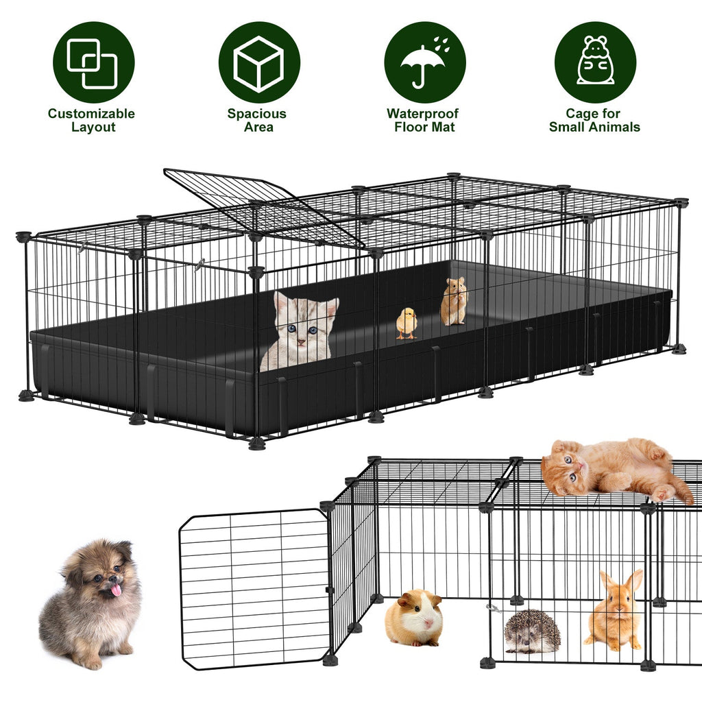 Guinea Pig Cage 47x24x12" with 20 Panels & Waterproof Mat