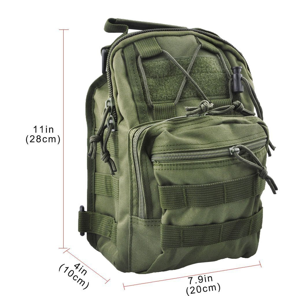 JupiterGear Tactical Military Sling Backpack Shoulder Bag Molle Outdoor Daypack Backpack with Adjustable Strap