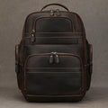 Mens Retro Saddle-Leather Backpac Large Capacity Genuine Leather