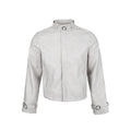 Distressed Leather Off-shoulder Short Jacket