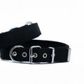 Doggie Comfort Woven Black Dog Collar for Large Breeds 47-55cm