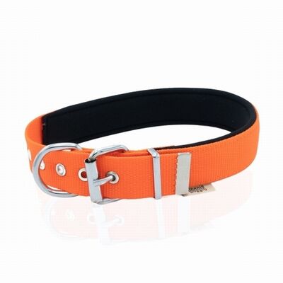 Doggie Comfort Woven Orange Dog Collar for Large Breeds 3x50cm