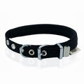 Doggie Comfort Woven Black Dog Collar Adjustable 20-25cm