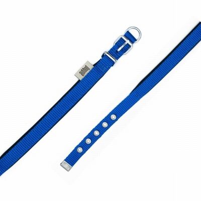 Doggie Royal Blue Woven Dog Collar Adjustable Comfort 20-25cm
