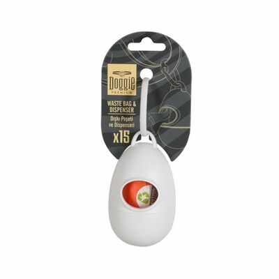 Doggie Dog Waste Bag Leash Dispenser White 5x7 cm