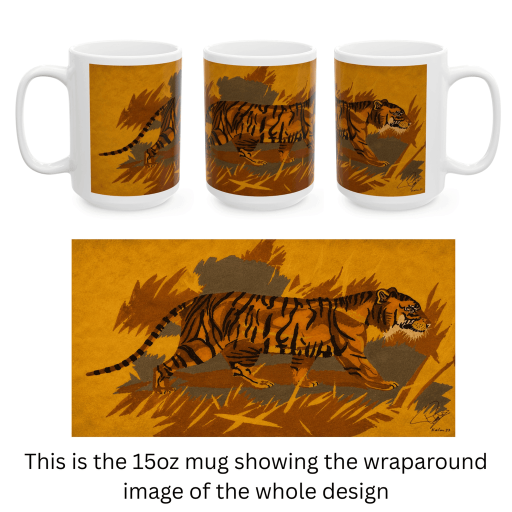 PimsArt Majestic Tiger Illustration Mug From Original Painting