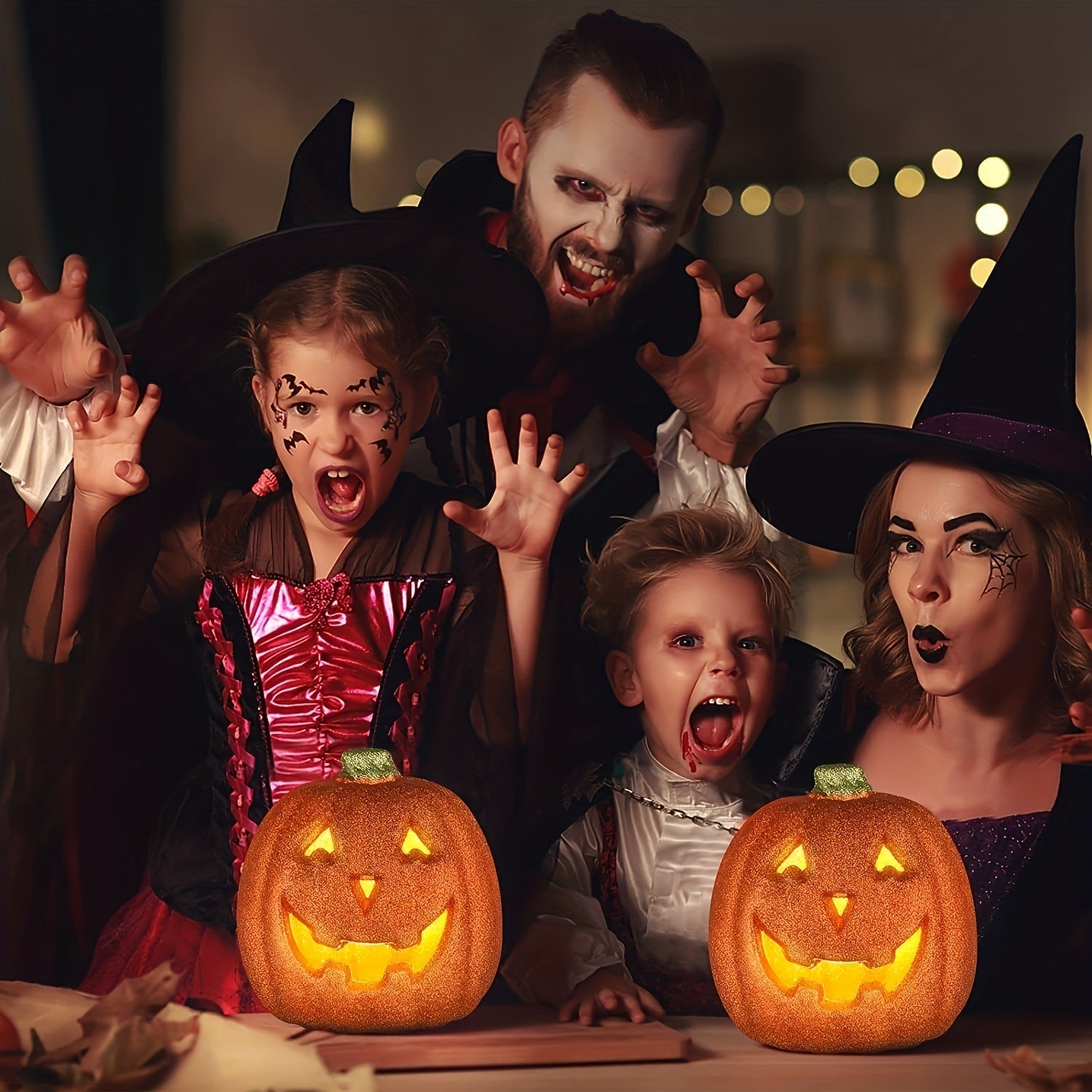 Halloween Orange Pumpkin Lantern LED Battery-powered Halloween Decoration