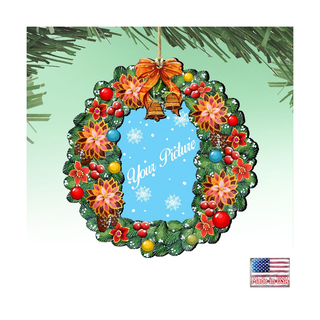 Wreath Christmas Picture Frame Ornaments - Ornament for Photo - Christmas Decor - 8185307PF