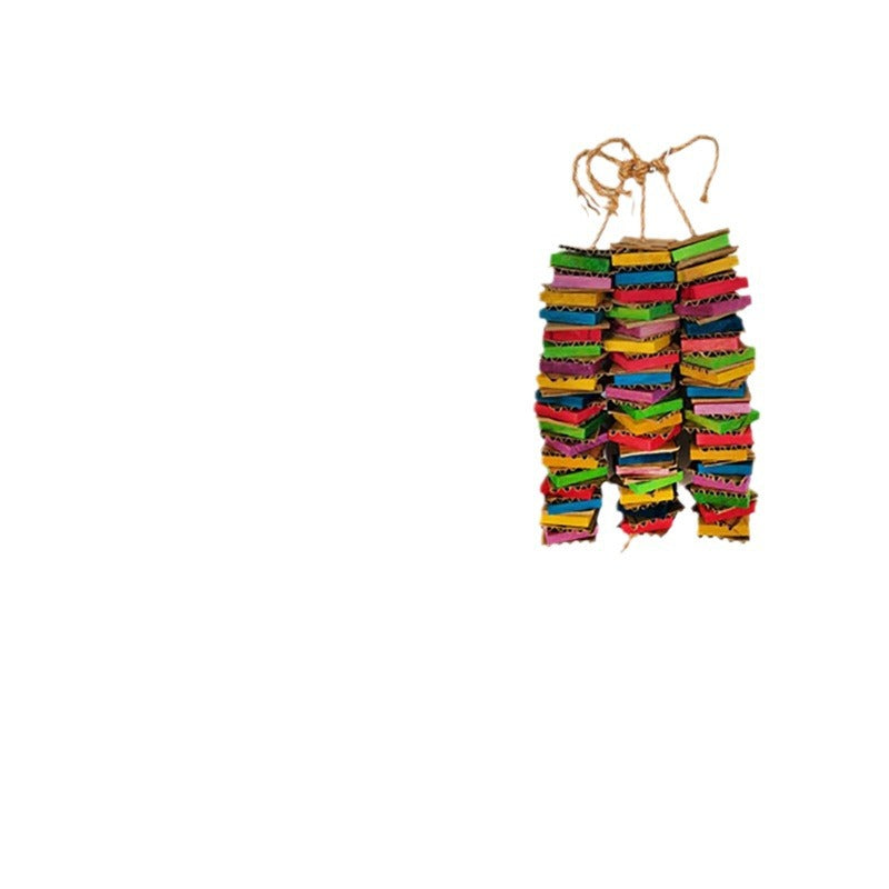 Parrot Gnawing Toy Building Blocks Destroyed