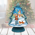 Snowman Secret Surprise Santa Box Handcrafted Christmas Figurine - G. DeBrekht - Christmas Santa Snowman Decor - 517913