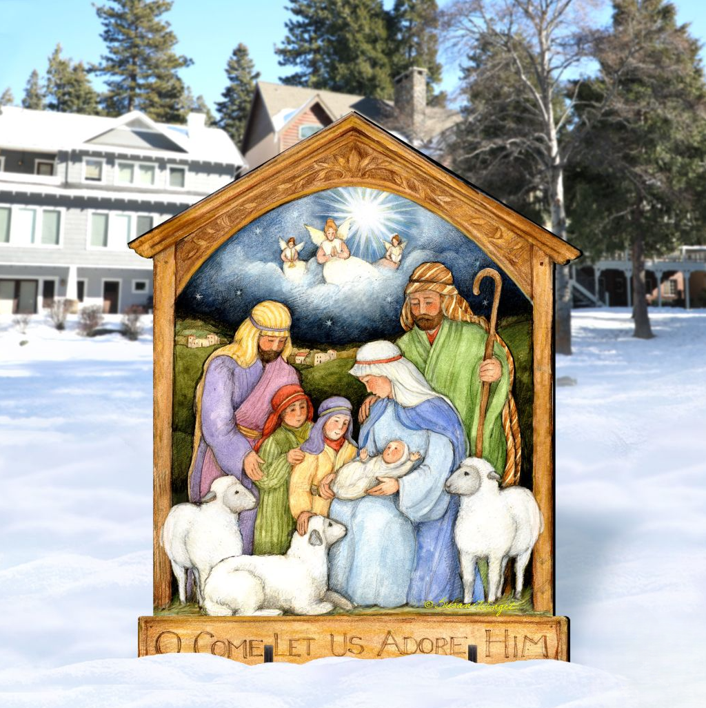 Holy Family Nativity Outdoor Decor by Susan Winget - Nativity Holiday Decor -8471112F-SW
